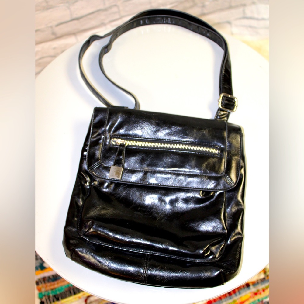 Apt 9 Black Crossbody Faux Leather